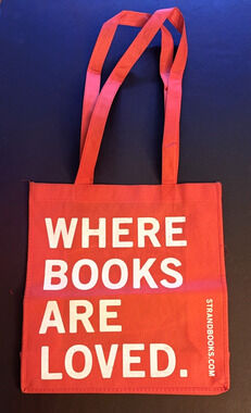 Strand Bookstore NYC Canvas Tote Bag - 18 Miles of Books - Bright Red